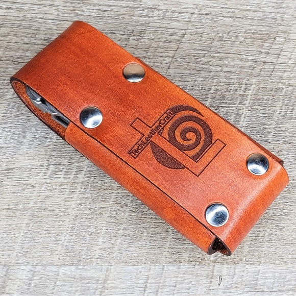 Leather Sheath Case Holster For Leatherman Free P2 P4 ARC Multitool SUNSET TAN - Picture 10 of 13